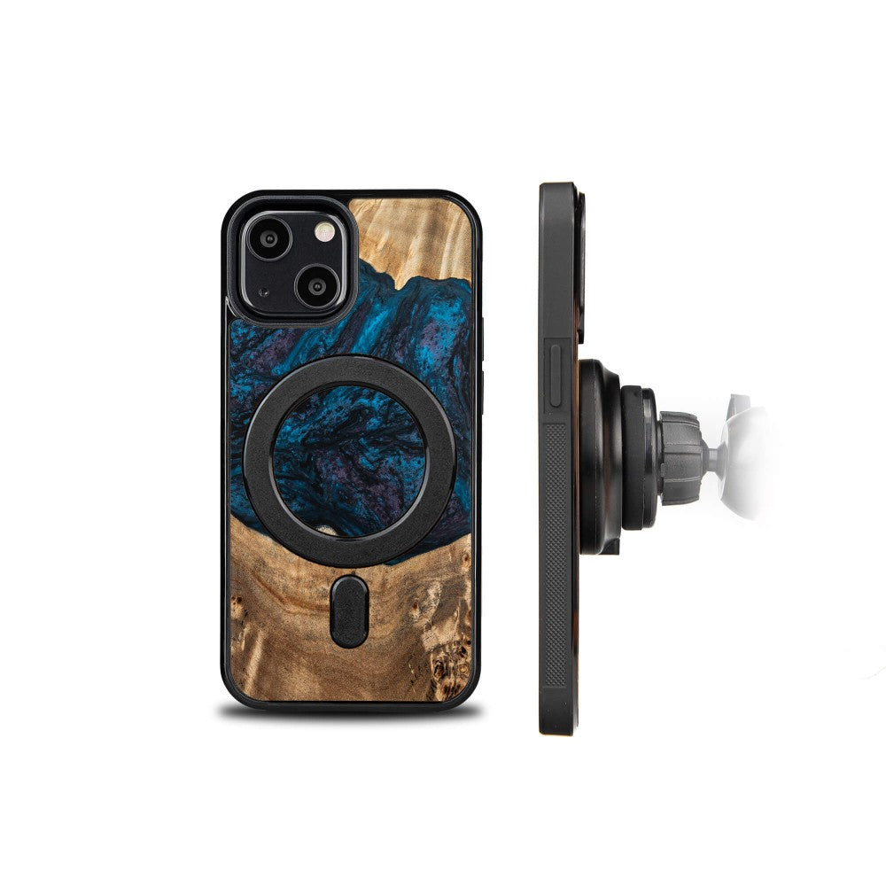 Holzhülle für iPhone 13 Mini, Bewood Unique Planets Neptun für MagSafe