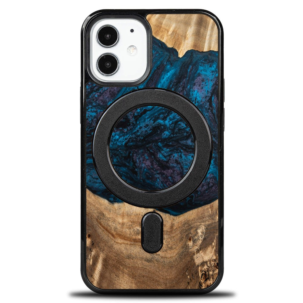 Holzhülle für iPhone 12 Mini, Bewood Unique Planets Neptun für MagSafe