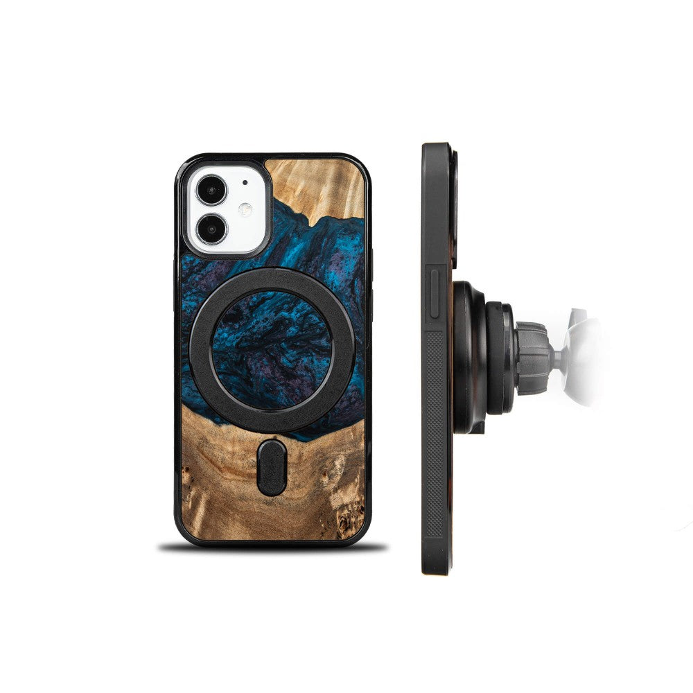 Holzhülle für iPhone 12 Mini, Bewood Unique Planets Neptun für MagSafe