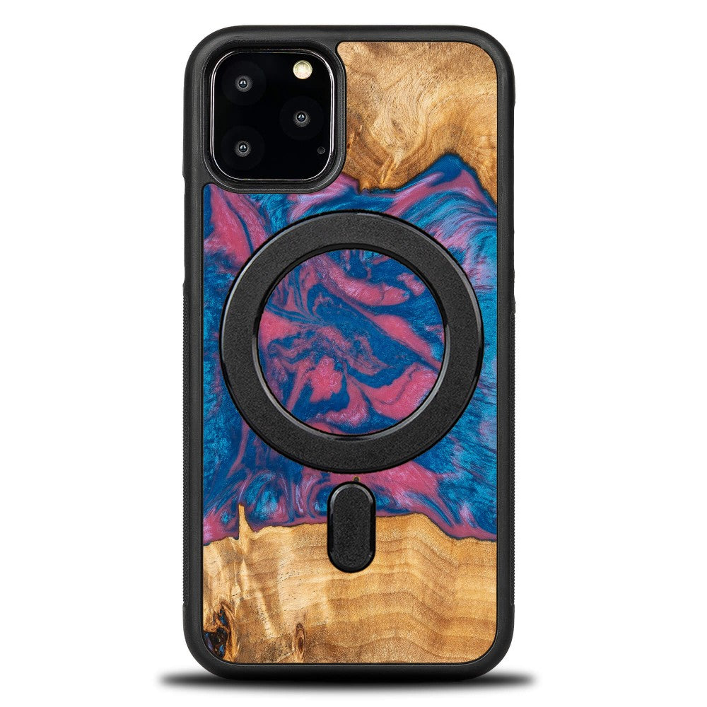 Holzhülle für iPhone 11 Pro, Bewood Unique Neons Vegas für MagSafe