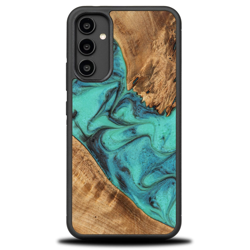 Holzhülle für Galaxy A34 5G, Bewood Unique Turquoise