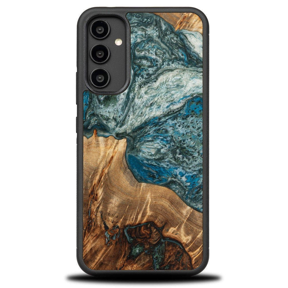 Holzhülle für Galaxy A34 5G, Bewood Unique Planets Erde