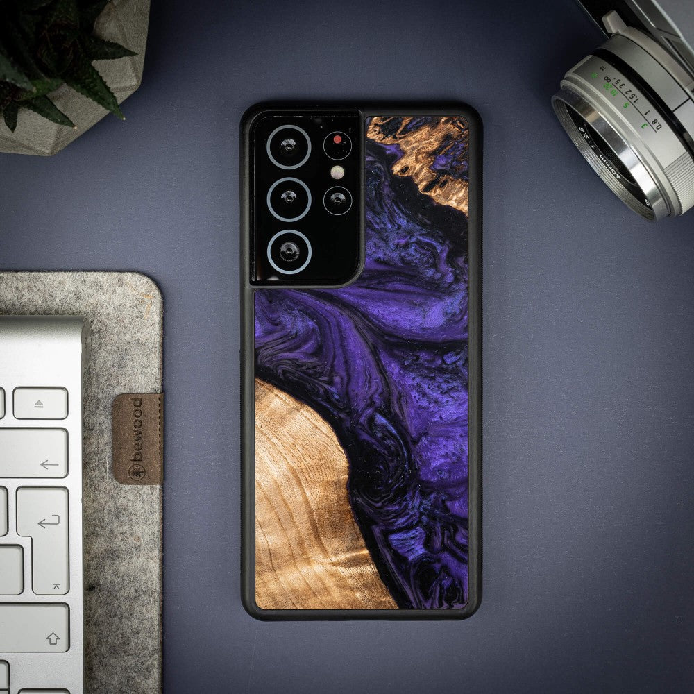 Holzhülle für Galaxy S21 Ultra, Bewood Unique Violet