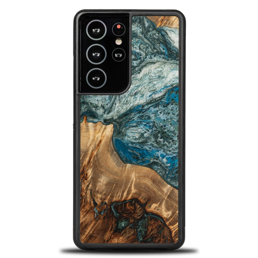 Holzhülle für Galaxy S21 Ultra, Bewood Unique Planets Erde