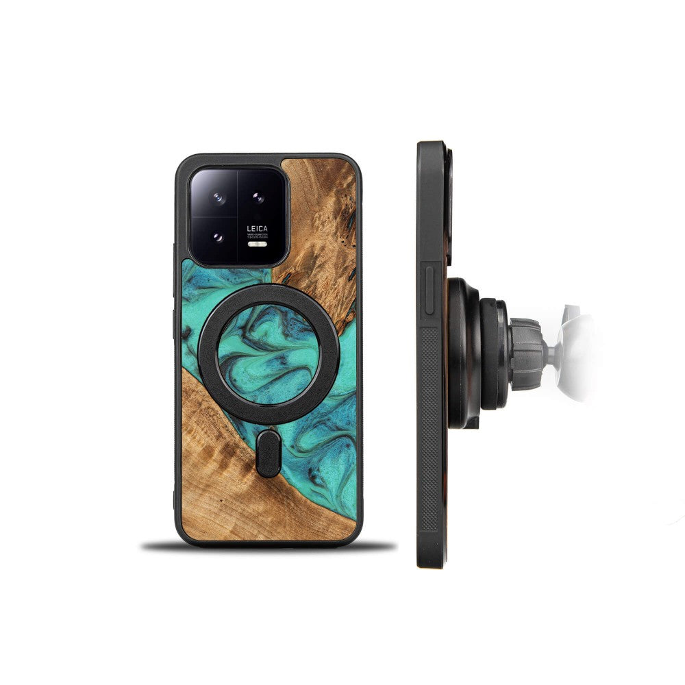 Holzhülle für Xiaomi 13, Bewood Unique Turquoise