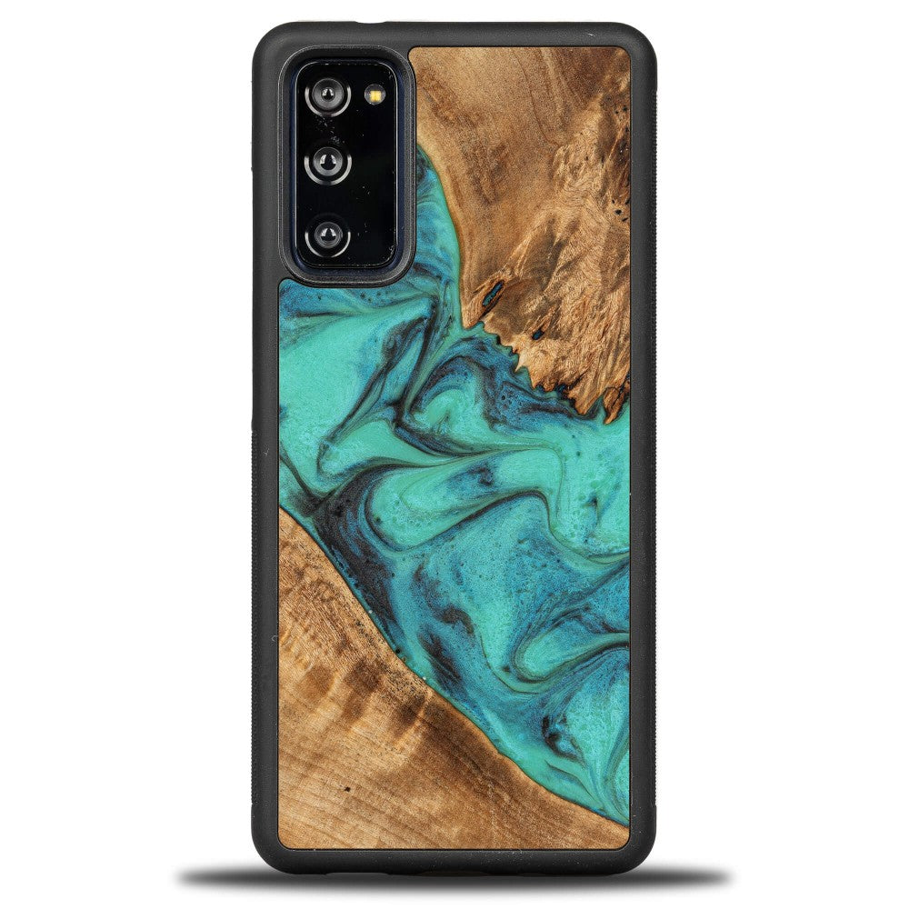 Holzhülle für Galaxy S20 FE, Bewood Unique Turquoise