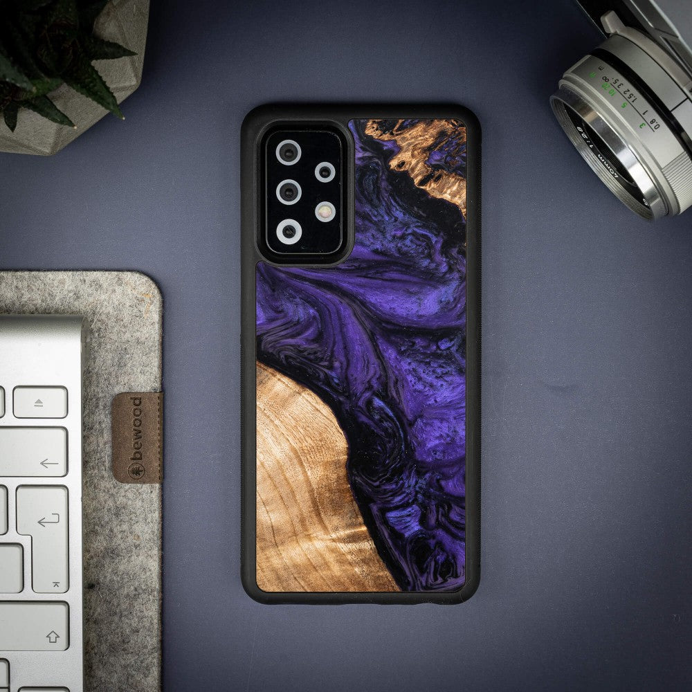 Holzhülle für Galaxy A72 5G, Bewood Unique Violet