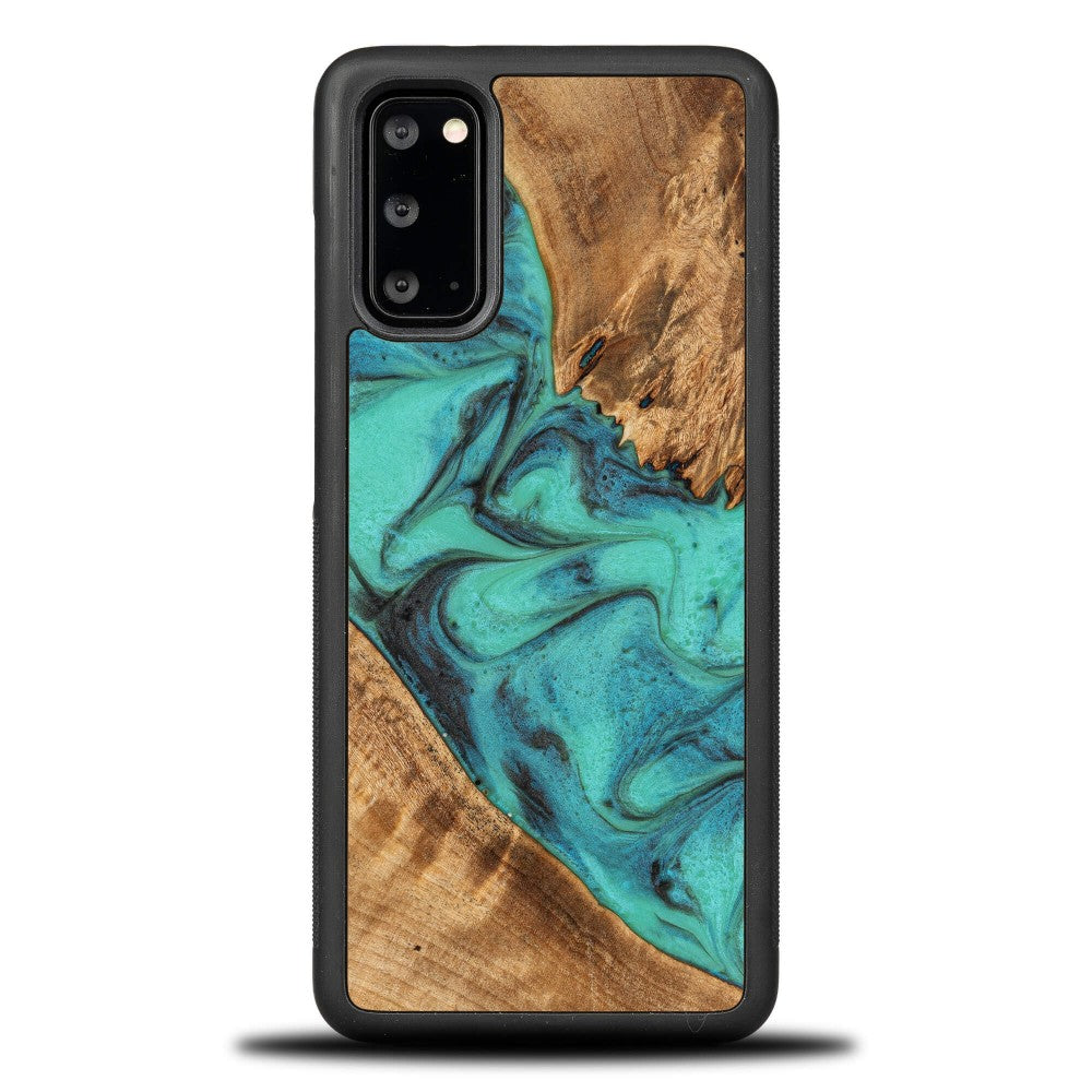 Holzhülle für Galaxy S20, Bewood Unique Turquoise