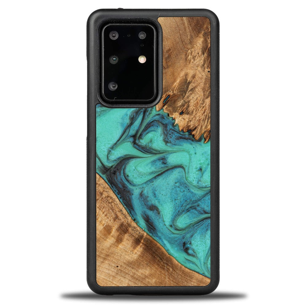 Holzhülle für Galaxy S20 Ultra, Bewood Unique Turquoise