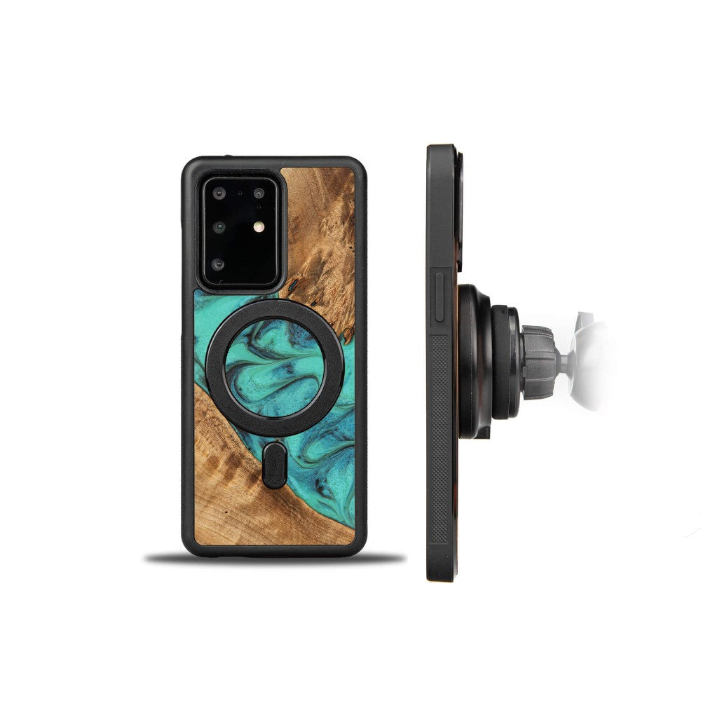 Holzhülle für Galaxy S20 Ultra, Bewood Unique Turquoise