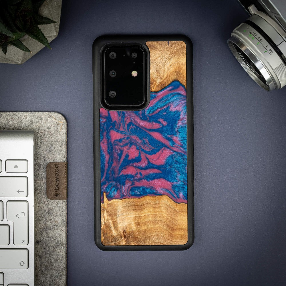 Holzhülle für Galaxy S20 Ultra, Bewood Unique Neons Vegas