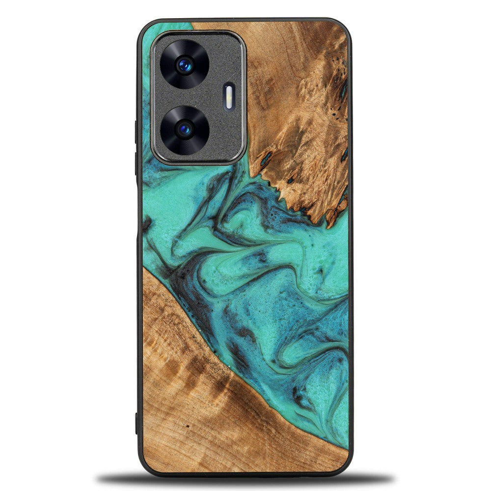 Holzhülle für Realme C55, Bewood Unique Turquoise