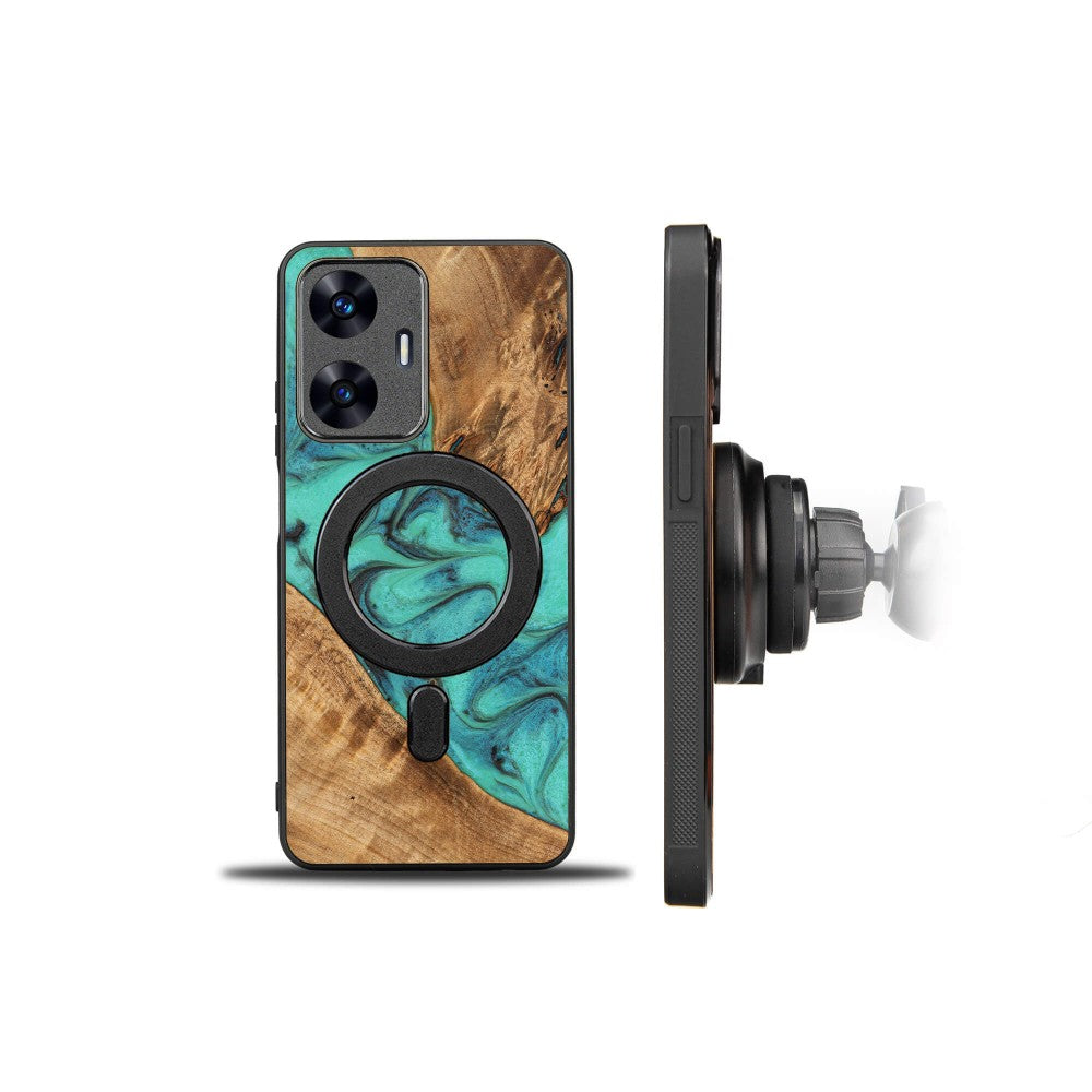 Holzhülle für Realme C55, Bewood Unique Turquoise