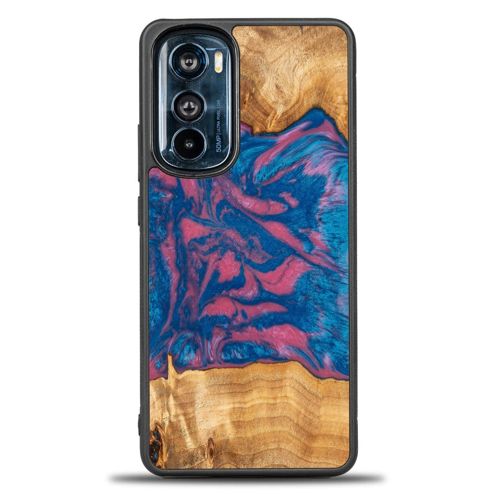 Holzhülle für Motorola Edge 30, Bewood Unique Neons Vegas