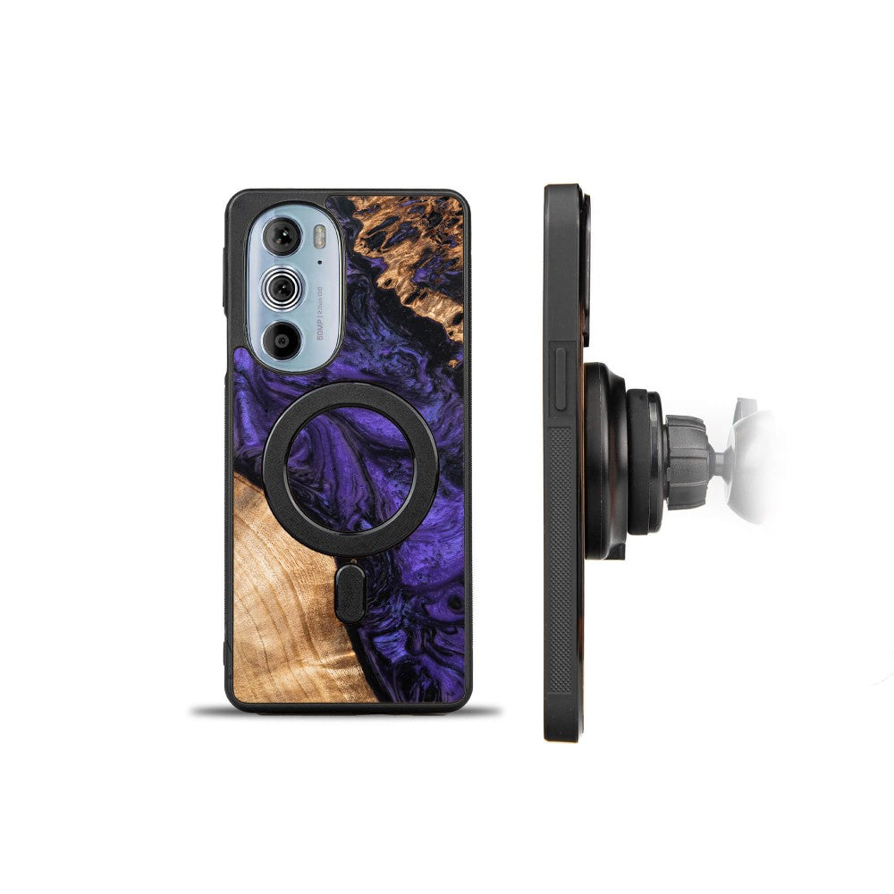 Holzhülle für Motorola Edge 30 Pro, Bewood Unique Violet