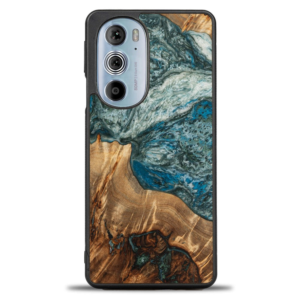 Holzhülle für Motorola Edge 30 Pro, Bewood Unique Planets Erde