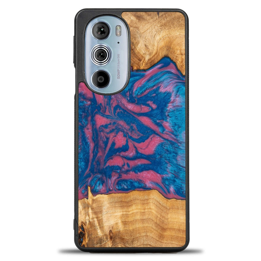 Holzhülle für Motorola Edge 30 Pro, Bewood Unique Neons Vegas