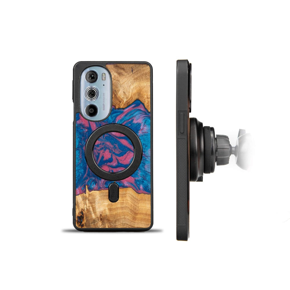Holzhülle für Motorola Edge 30 Pro, Bewood Unique Neons Vegas