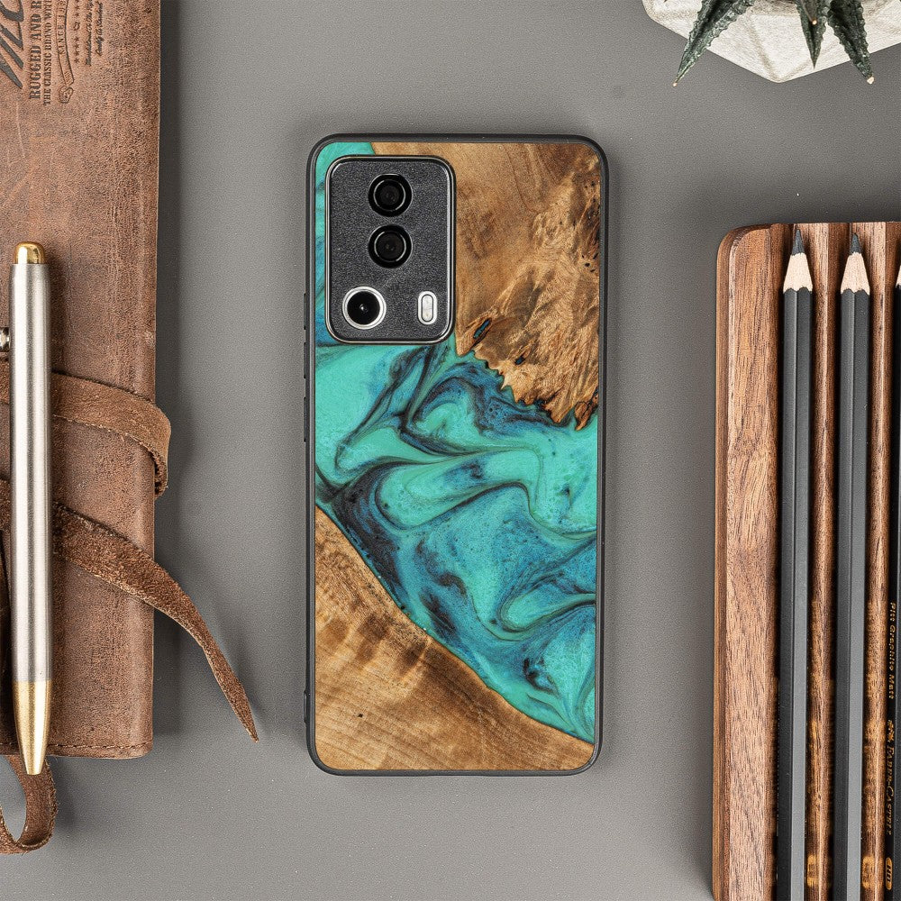 Holzhülle für Xiaomi 13 Lite, Bewood Unique Turquoise
