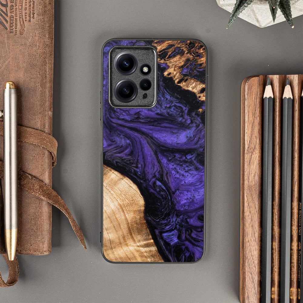 Holzhülle für Xiaomi Redmi Note 12 4G, Bewood Unique Violet