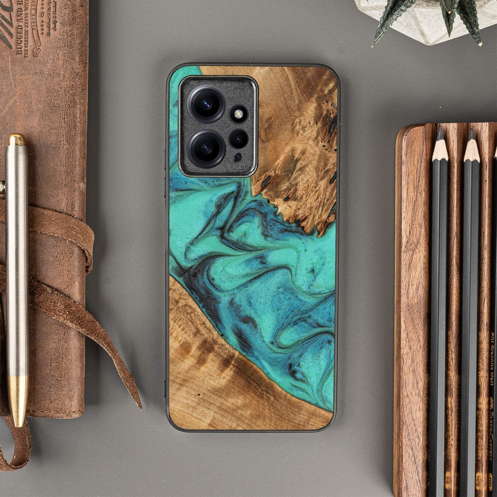 Holzhülle für Xiaomi Redmi Note 12 4G, Bewood Unique Turquoise