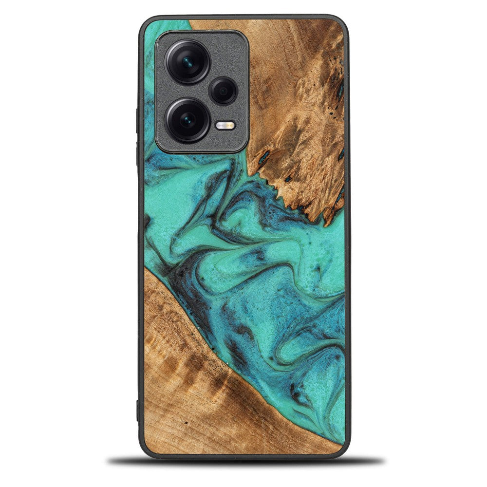 Holzhülle für Xiaomi Redmi Note 12 5G, Bewood Unique Turquoise
