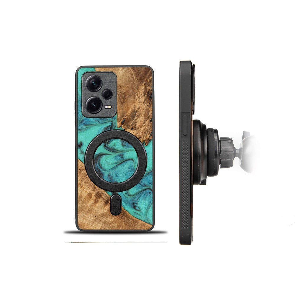 Holzhülle für Xiaomi Redmi Note 12 Pro 5G, Bewood Unique Turquoise