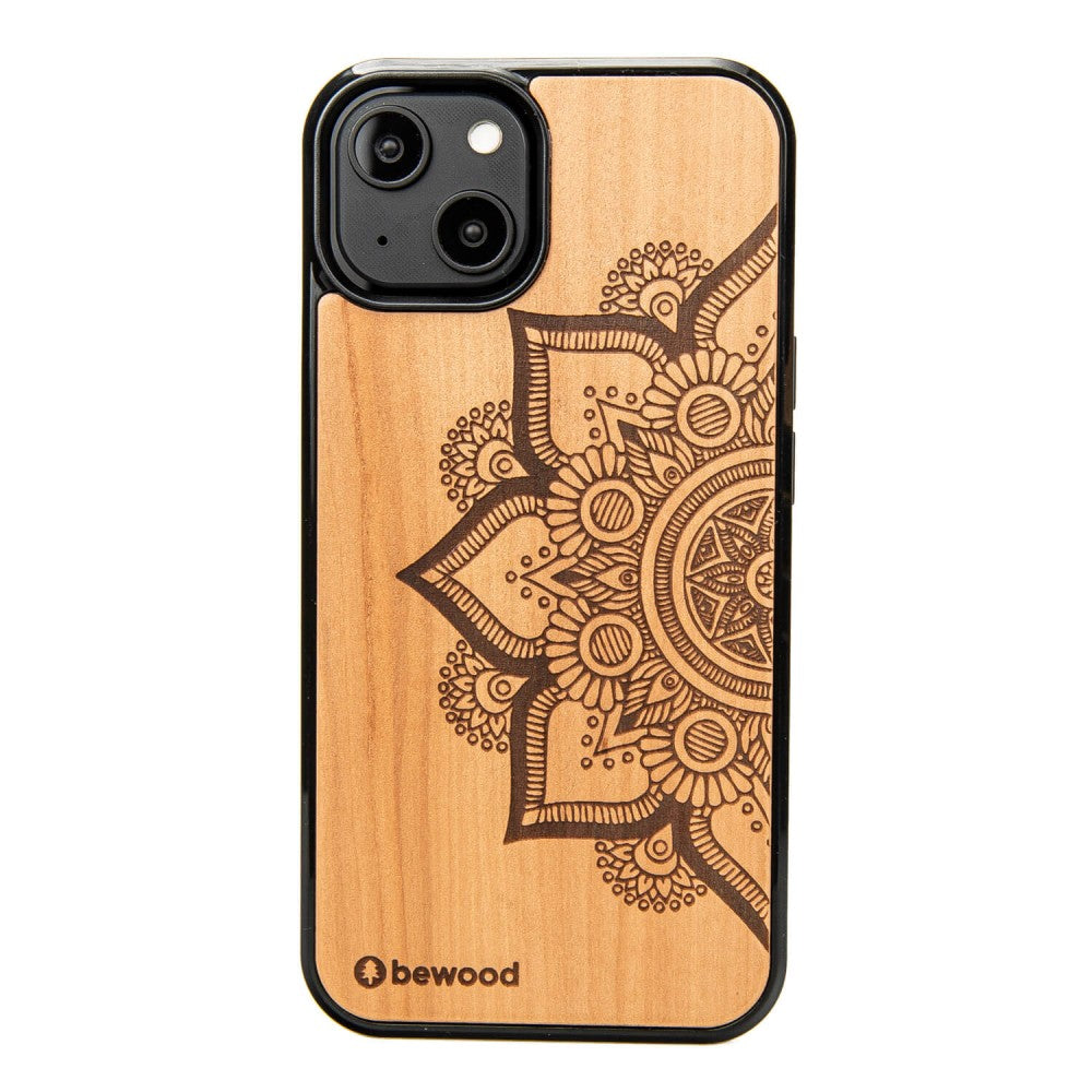 Holzhülle für iPhone 15, Bewood Apfelbaum Mandala
