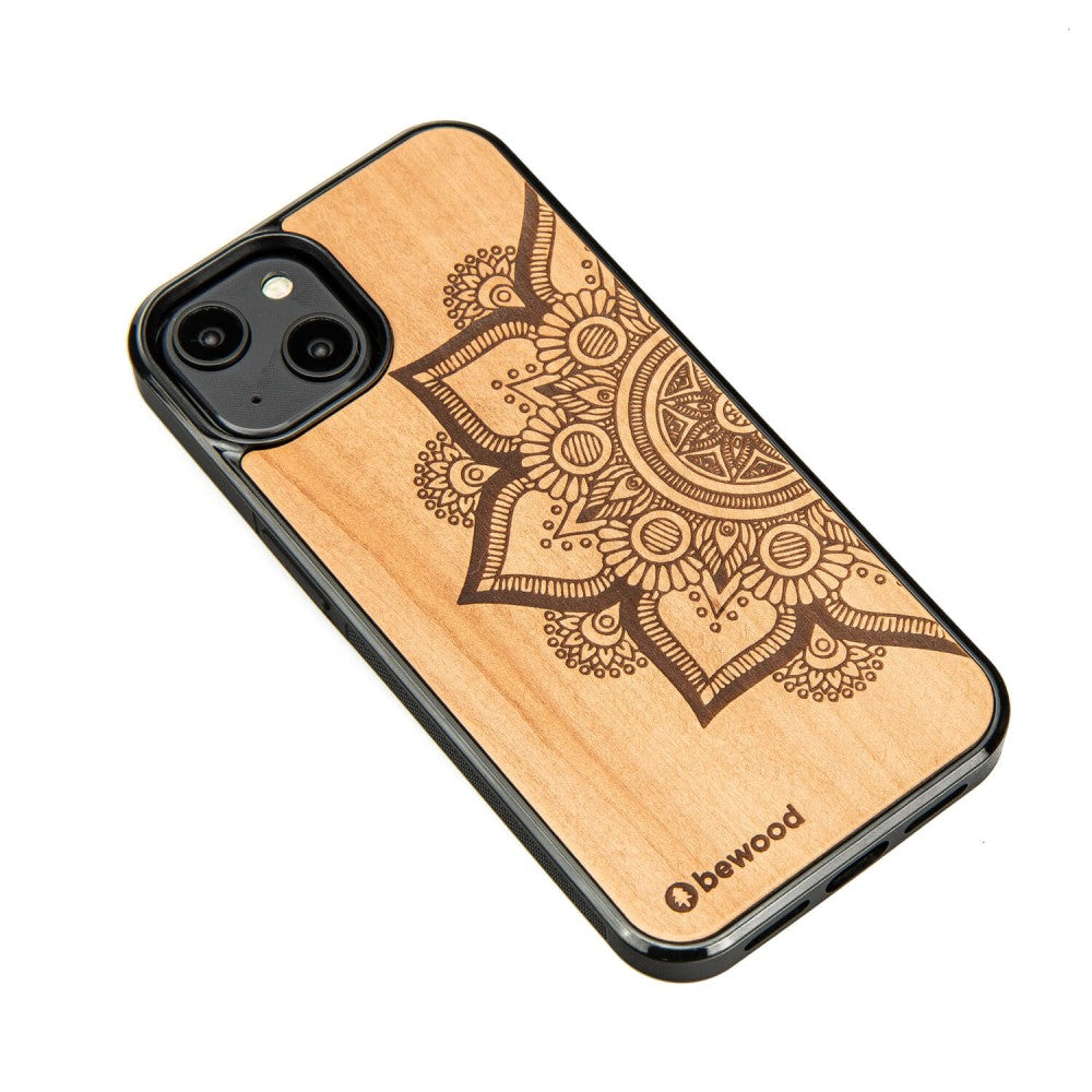 Holzhülle für iPhone 15, Bewood Apfelbaum Mandala