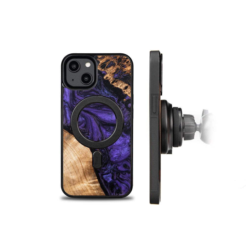 Holzhülle für iPhone 15, Bewood Unique Violet für MagSafe