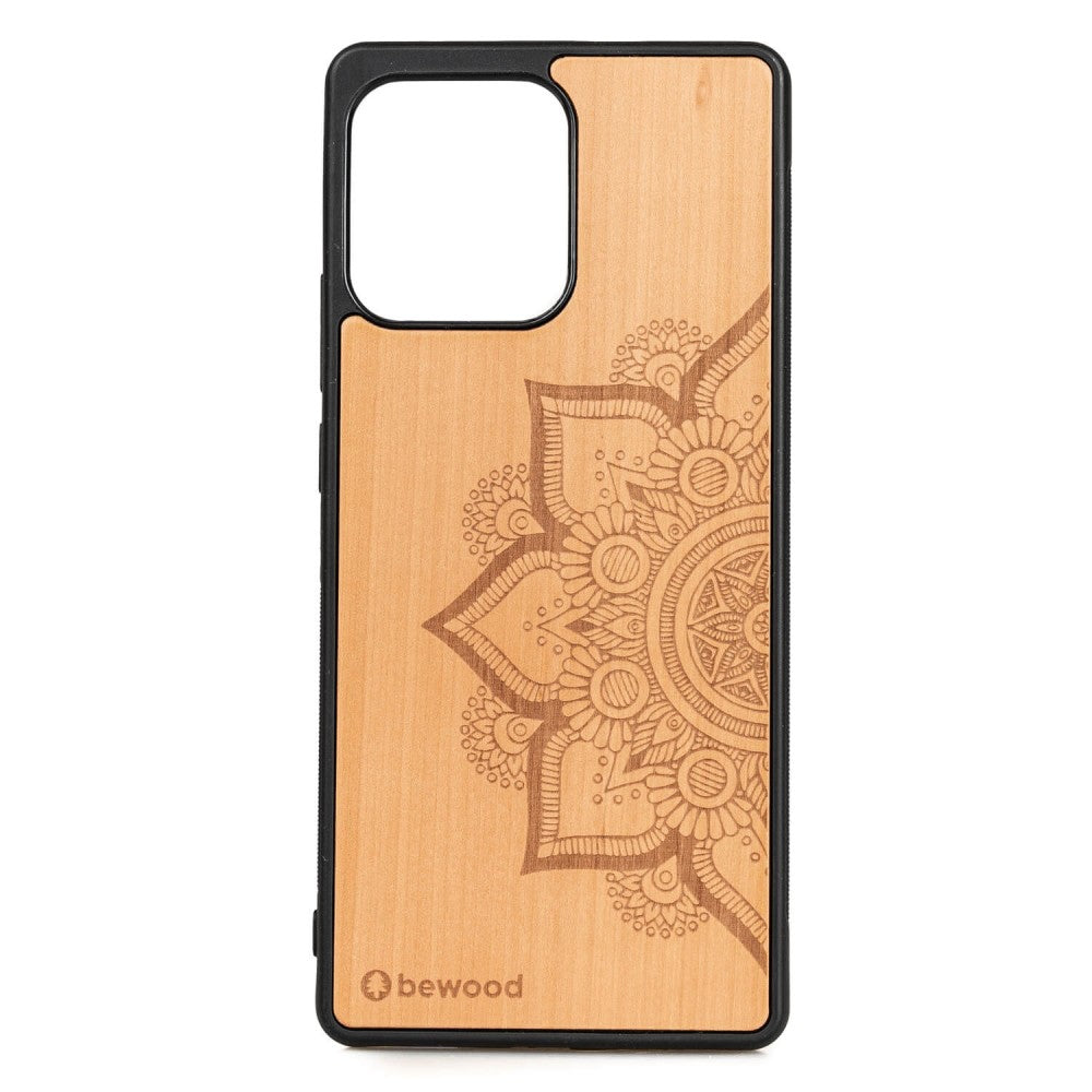 Holzhülle für Motorola Edge 40 Pro, Bewood Apfelbaum Mandala