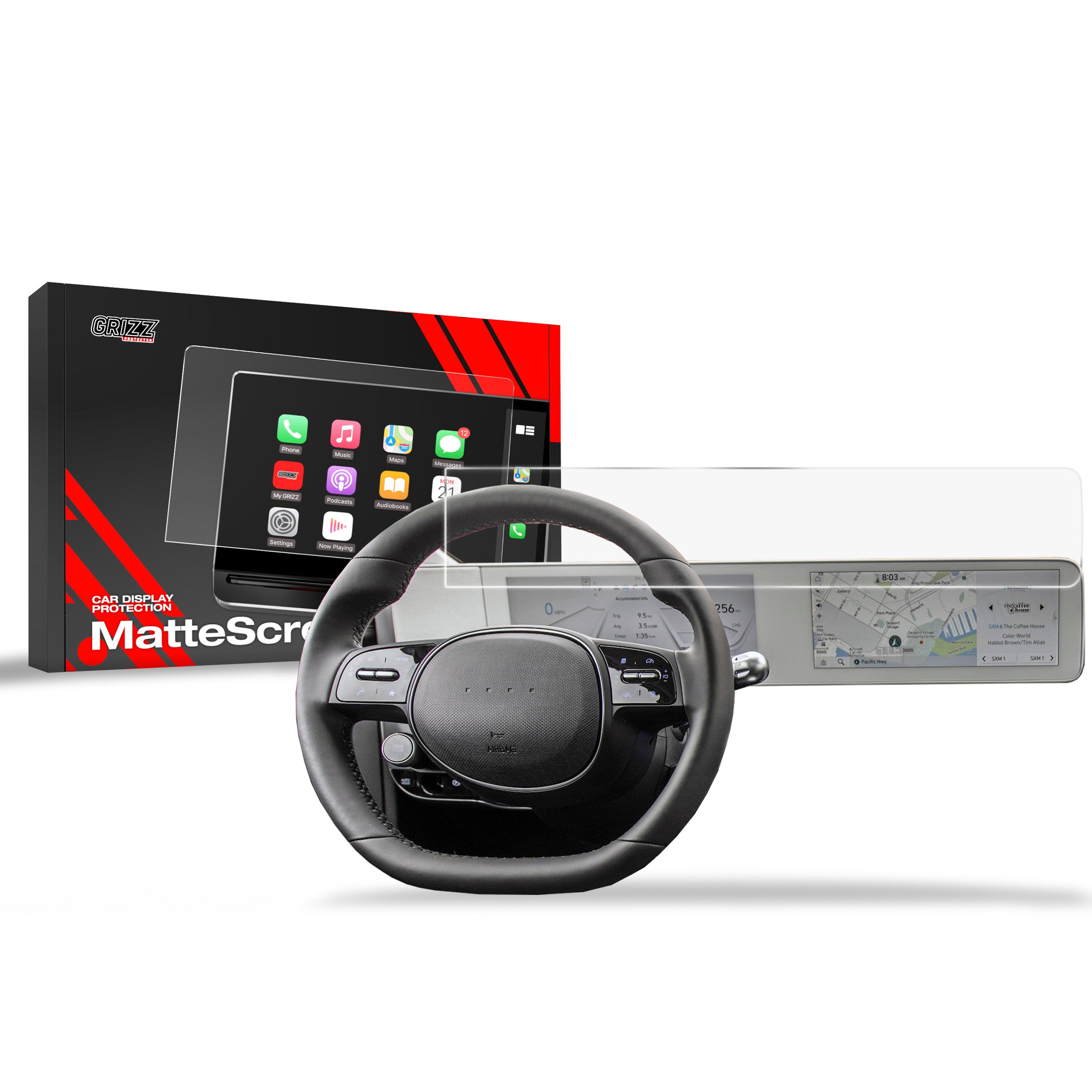 Matte Autodisplayfolie für Hyundai Ioniq 5 (2021-2026), Grizz Protector