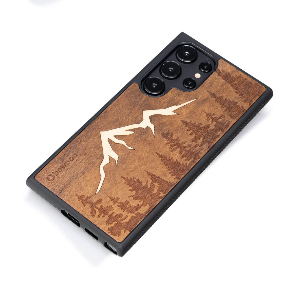 Holzhülle für Galaxy S24 Ultra, Bewood Imbuia-Gebirge