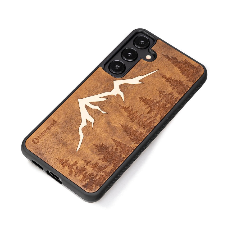 Holzhülle für Galaxy S24 Plus, Bewood Imbuia-Gebirge