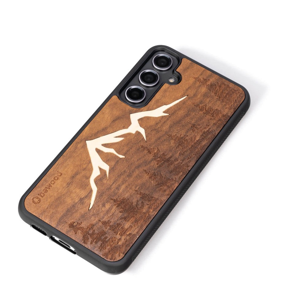 Holzhülle für Galaxy S23 FE, Bewood Imbuia-Gebirge