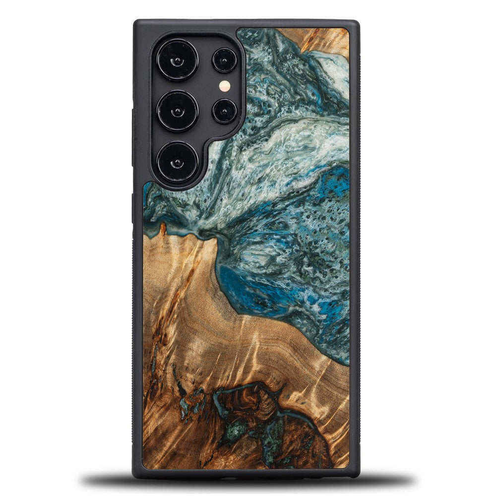 Holzhülle für Galaxy S24 Ultra, Bewood Unique Planets Erde