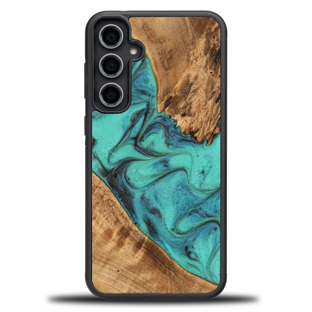 Holzhülle für Galaxy S23 FE, Bewood Unique Turquoise