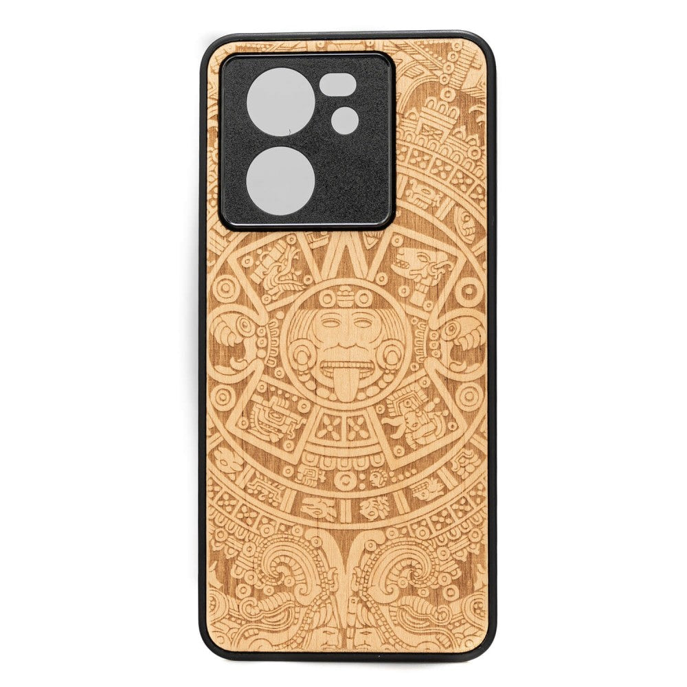 Holzhülle für Xiaomi 13T Pro / 13T, Bewood Aniegre Aztekischer Kalender
