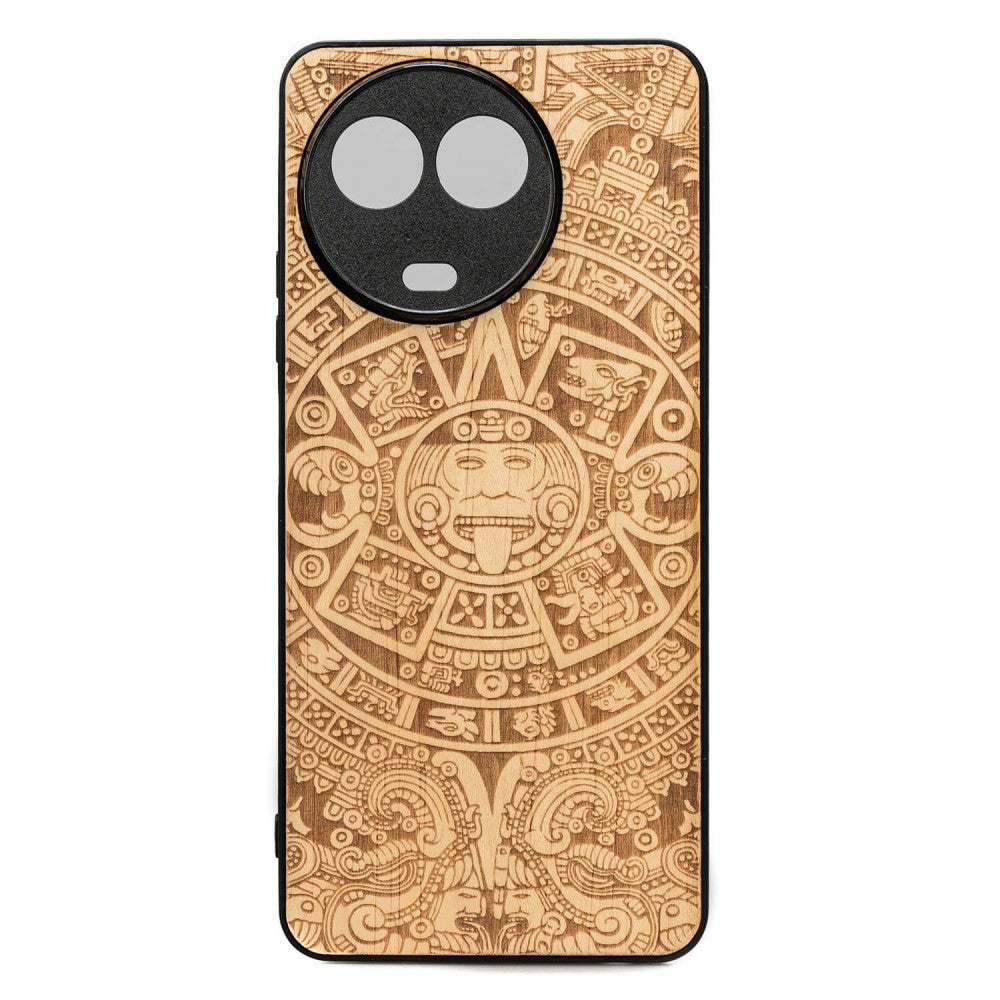 Holzhülle für Realme 11 5G, Bewood Aniegre Aztekischer Kalender