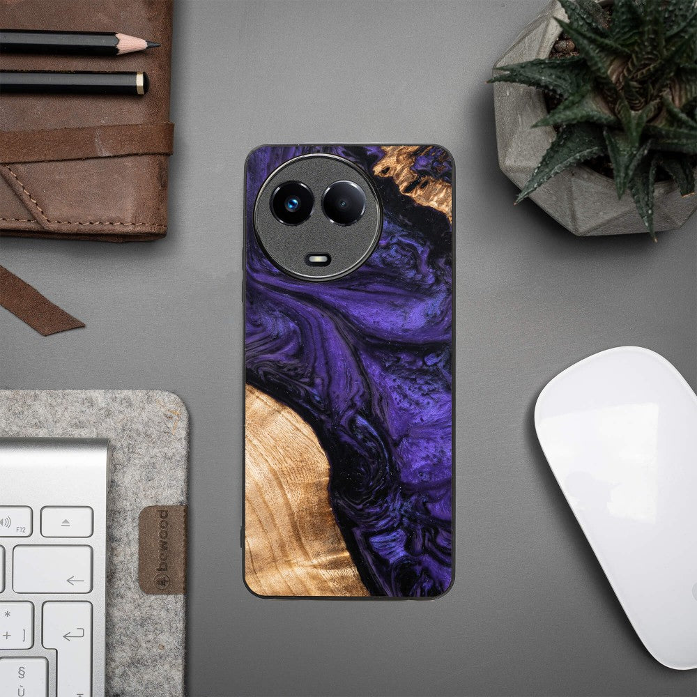 Holzhülle für Realme 11 5G, Bewood Unique Violet