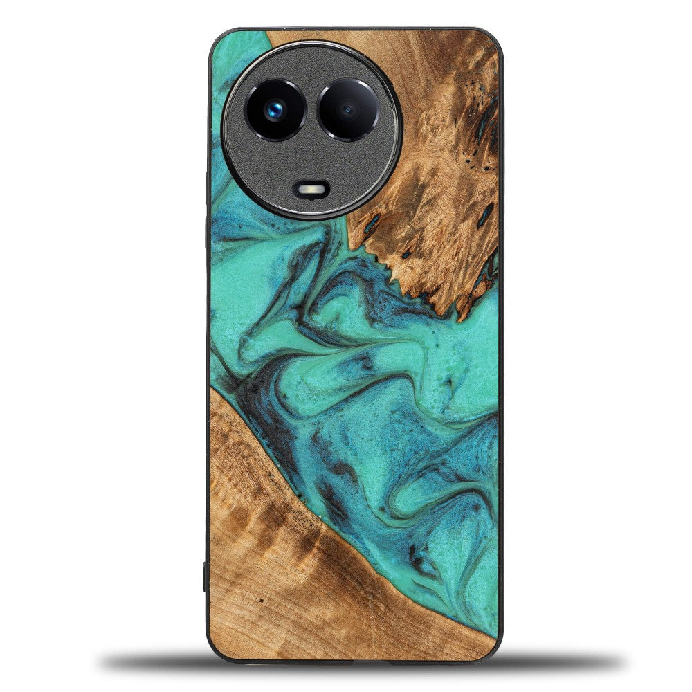 Holzhülle für Realme 11 5G, Bewood Unique Turquoise