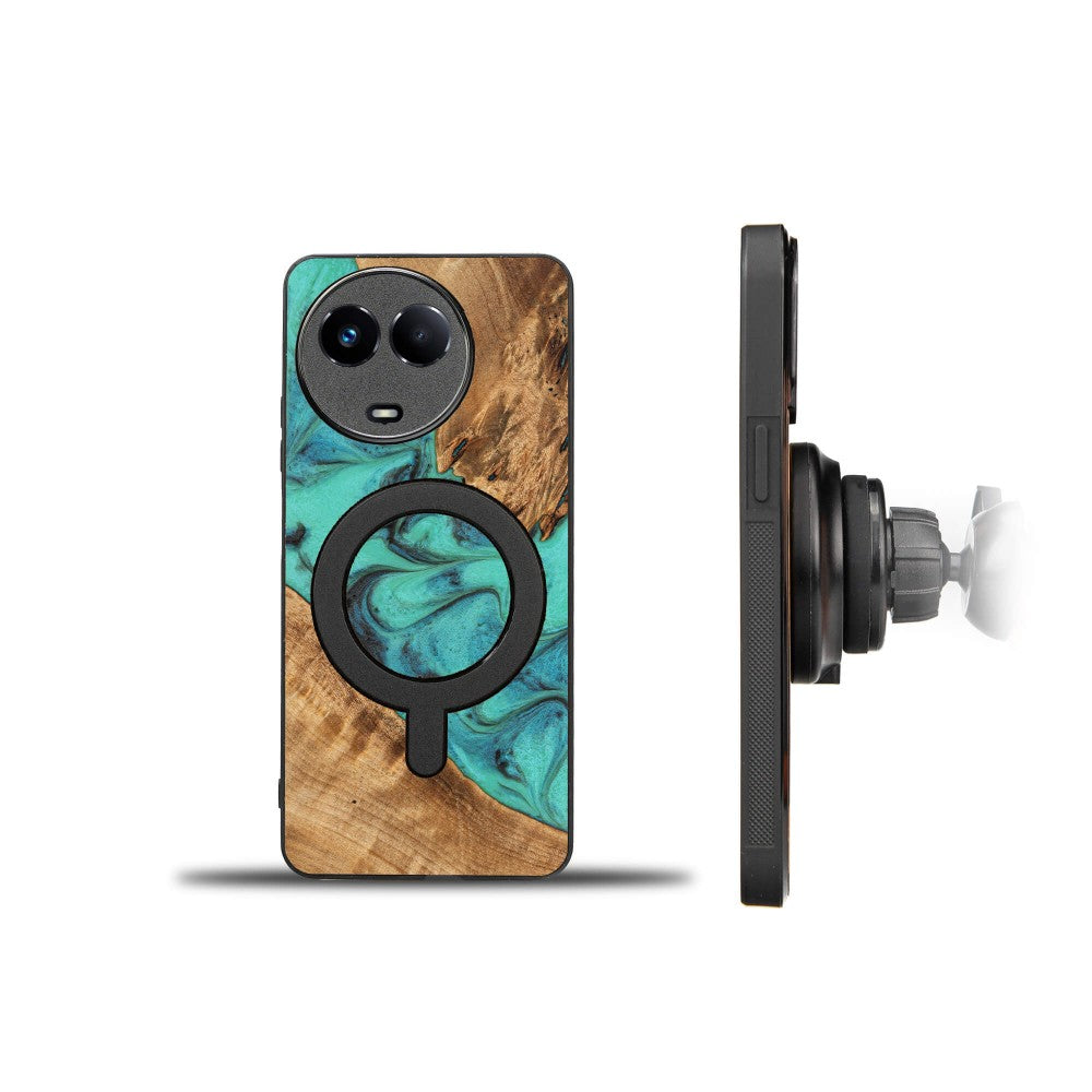 Holzhülle für Realme 11 5G, Bewood Unique Turquoise