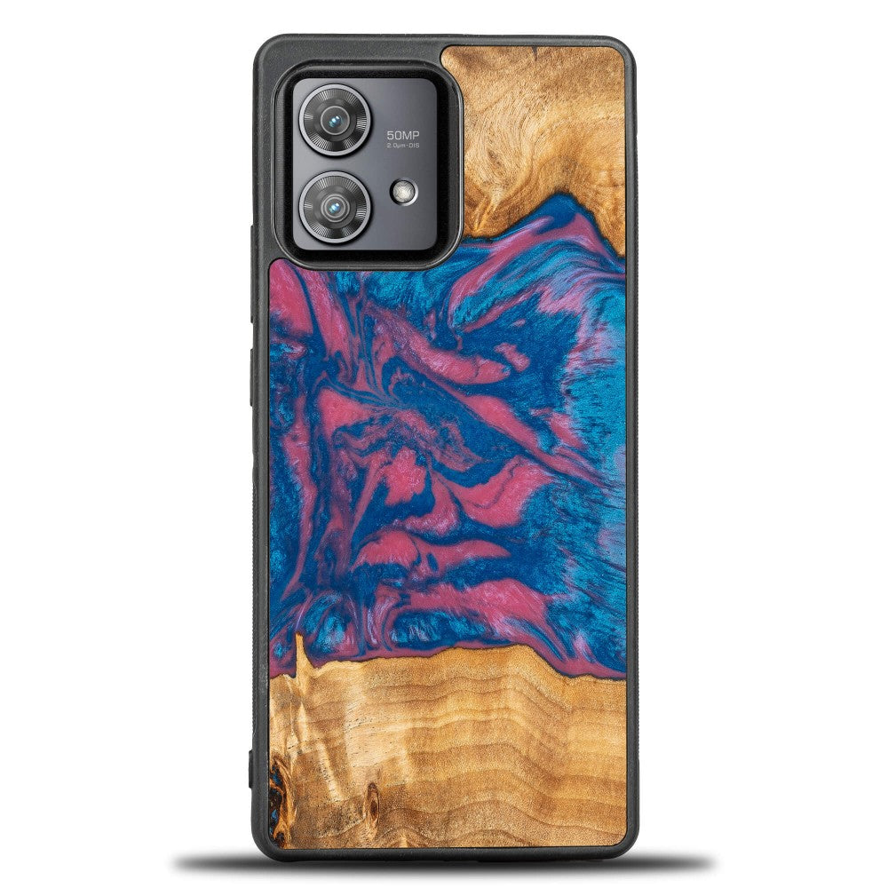Holzhülle für Motorola Edge 40 Neo, Bewood Unique Neons Vegas