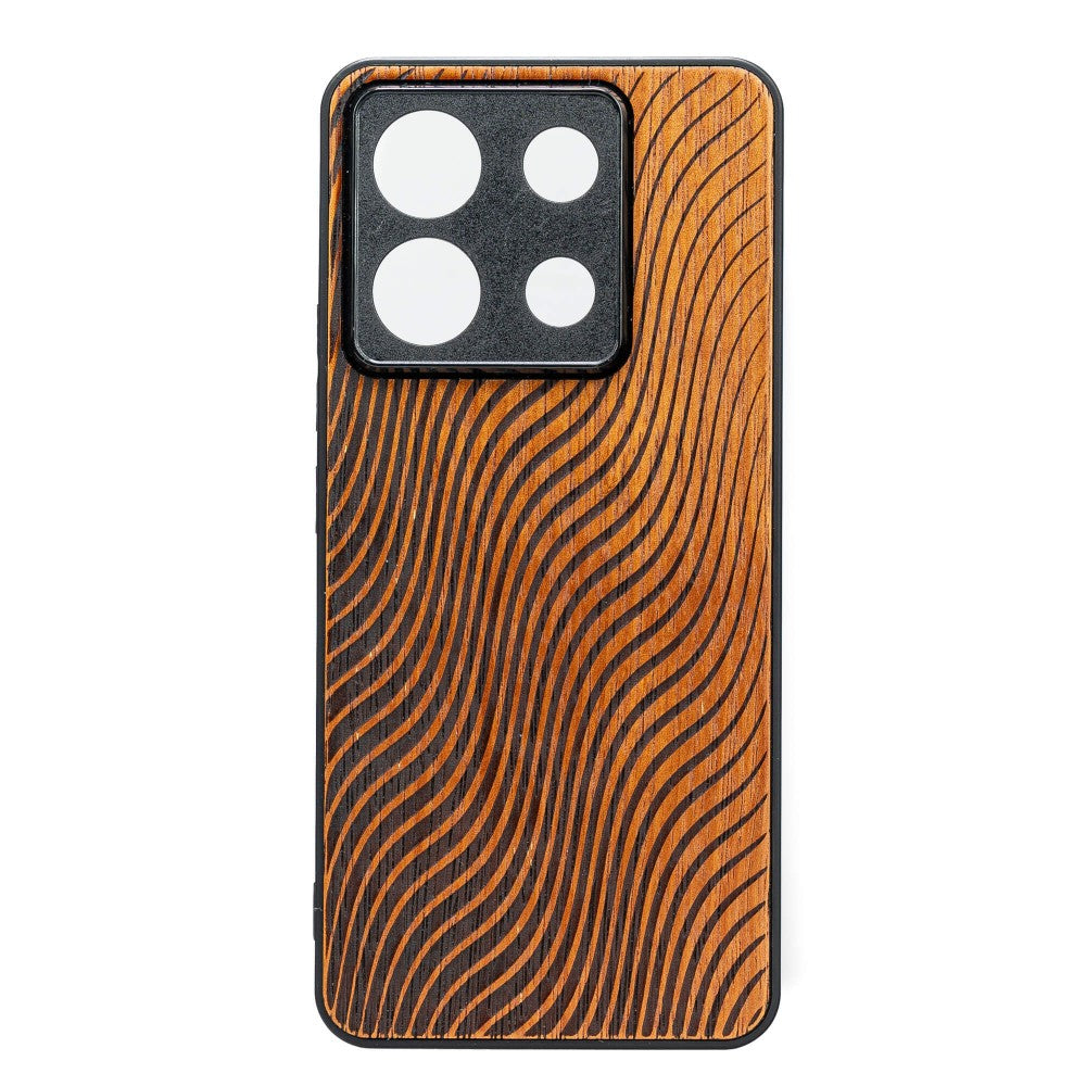 Holzhülle für Xiaomi Redmi Note 13 5G, Bewood Merbauwellen