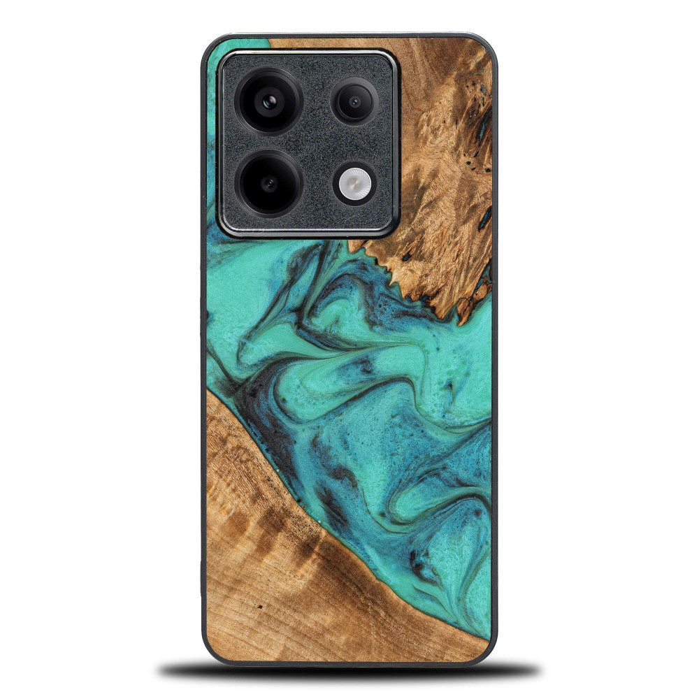 Holzhülle für Xiaomi Redmi Note 13 5G, Bewood Unique Turquoise