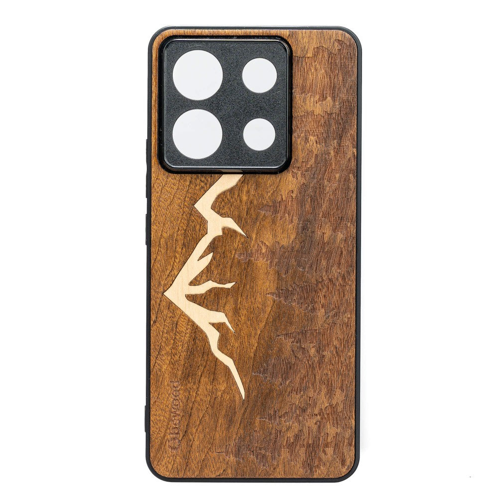 Holzhülle für Xiaomi Redmi Note 13 Pro 5G, Bewood Imbuia-Gebirge