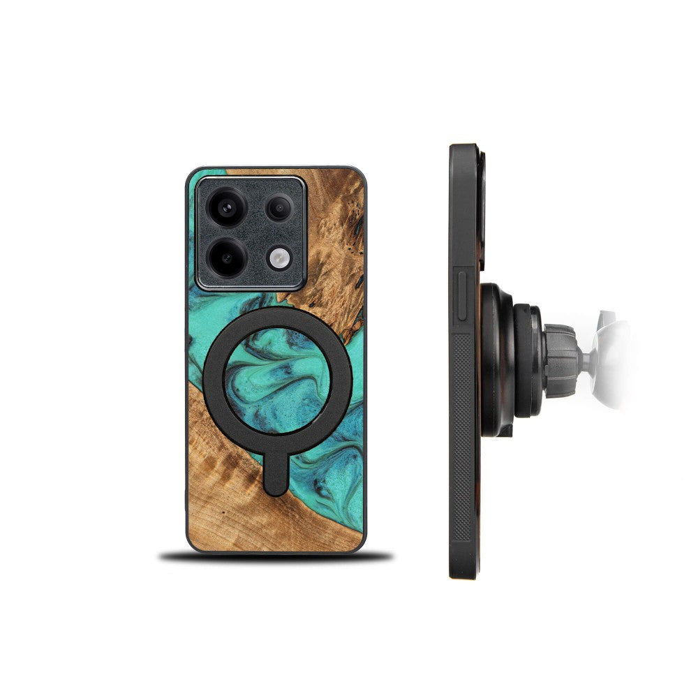 Holzhülle für Xiaomi Redmi Note 13 Pro 5G, Bewood Unique Turquoise