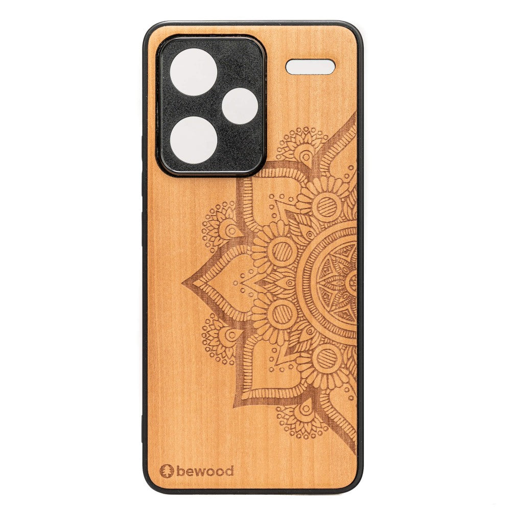 Holzhülle für Xiaomi Redmi Note 13 Pro+ 5G, Bewood Apfelbaum Mandala
