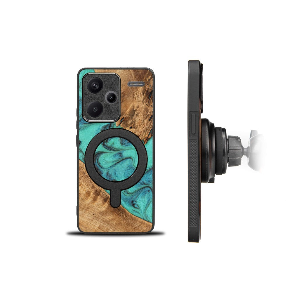 Holzhülle für Xiaomi Redmi Note 13 Pro+ 5G, Bewood Unique Turquoise