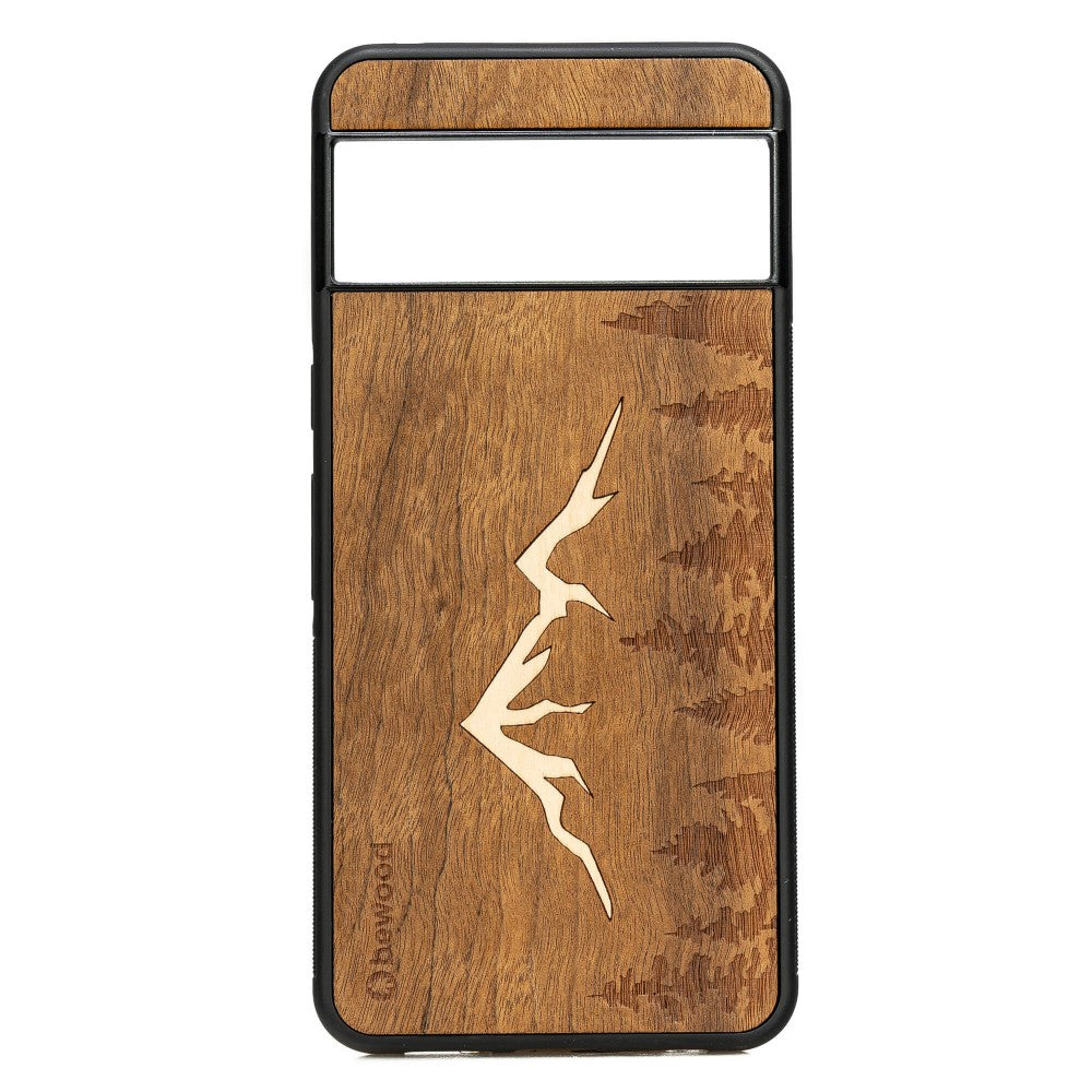 Holzhülle für Google Pixel 8, Bewood Imbuia-Gebirge